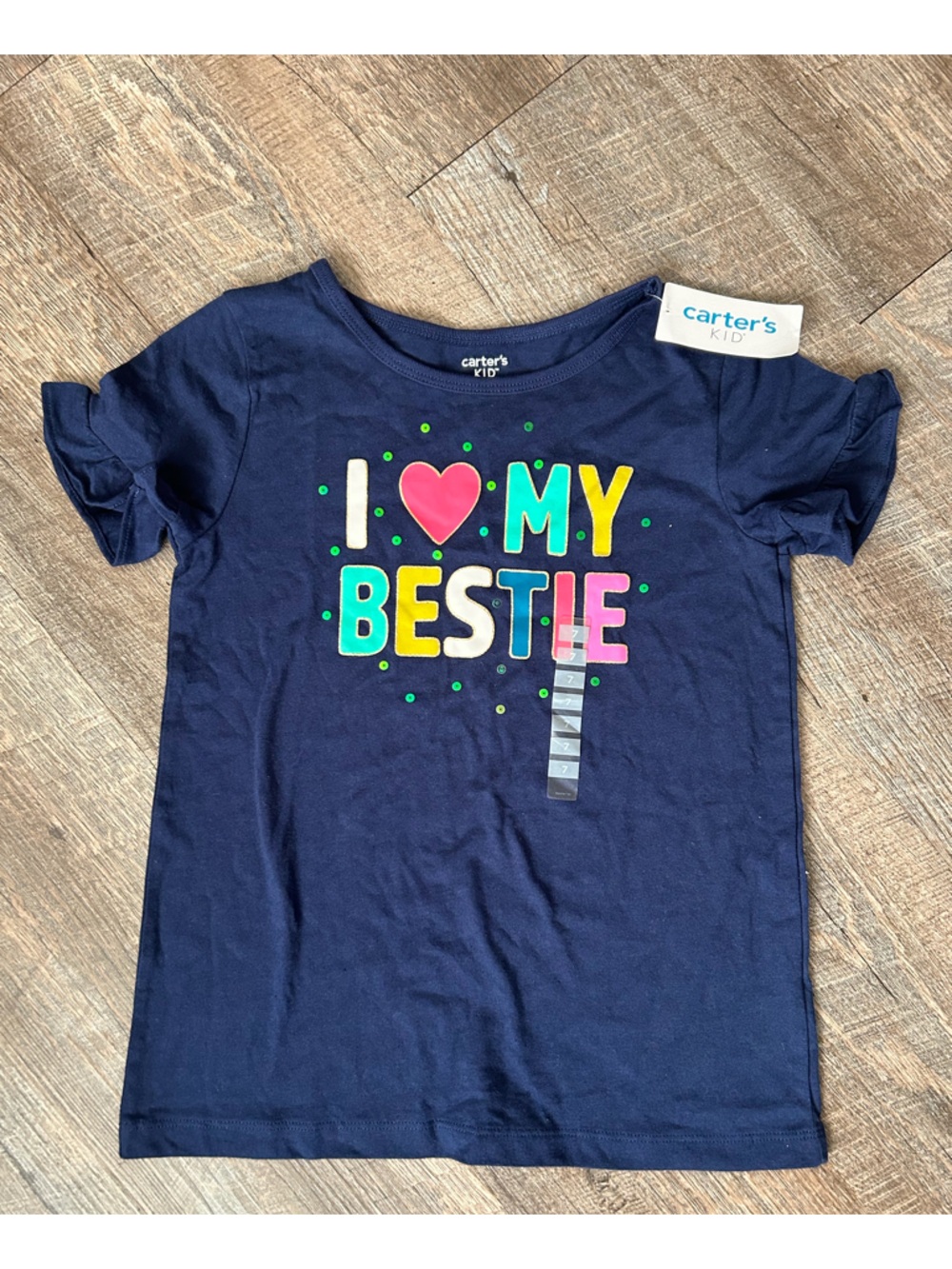 🌸 $10 SALE 🌸 Carter's Navy Tee with Multicolor 'I ♥ My Bestie' Graphic